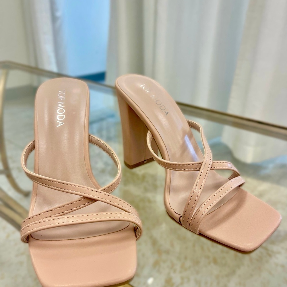 Women's Tan Strappy Heels